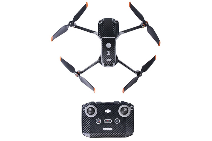 Nancy DJI Air 2S用 ドローン・コントローラーステッカー【7-Black Grain】